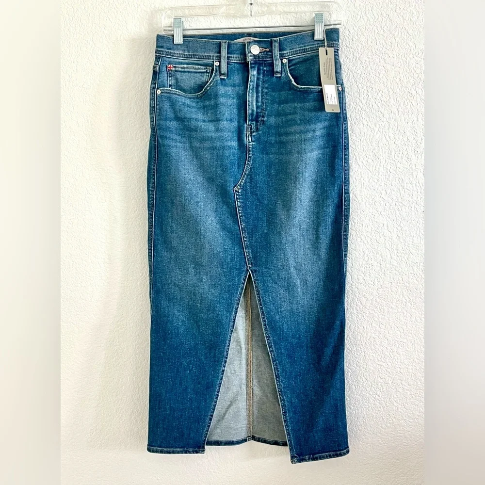 Hudson Jeans Blue Denim Slit Maxi Skirt - Picture 3 of 5